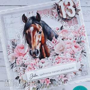 Kartka urodzinowa dla miłośniczki koni 2, personalizacja