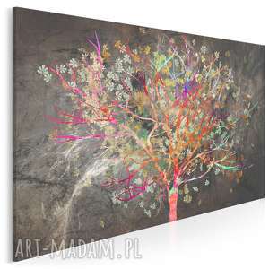 obraz na płótnie - drzewo liście kolorowy 120x80 cm 70401, wiosna, dekoracja