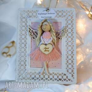 handmade dekoracje anioł stróż babci ażurowa ramka 3