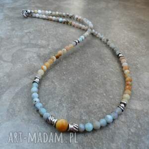 Prezent ze złotą kropleką srebro 925, kamienie naturalne