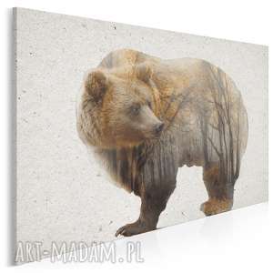 obraz na płótnie - niedźwiedź las - 120x80 cm (27001)