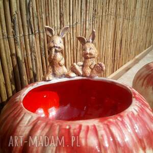 handmade ceramika miseczki ceramiczne z króliczkami