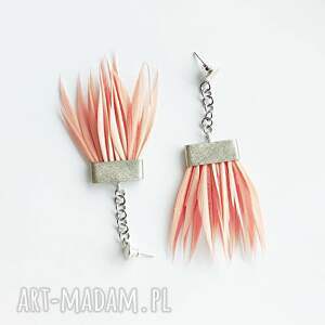 piórko kolczyki srebro, alpaka, prezent na święta