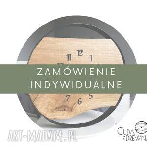 handmade zegary zamówienie mailowe - drewniany zegar w stalowej obręczy kwadraciak 50