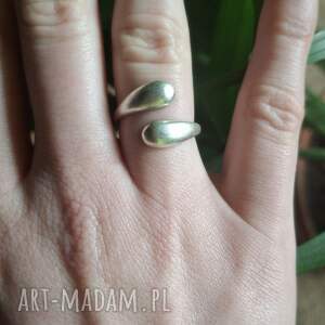 atelier cykada pierścionek dwie krople prezent, elegancka biżuteria