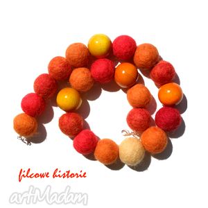 handmade naszyjniki żółto - pomarańczowy