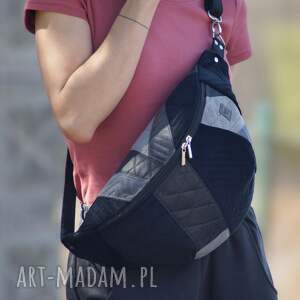 szaro - czarna patchworkowa nerka xxl mini plecak nerkoplecak na prezent, saszetka