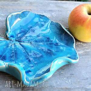 handmade ceramika patera liść malwy (c1)