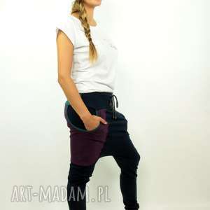 handmade spodnie spodnie granatove damskie - baggy pants S, M,l, XL