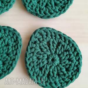 Podkładki pod kubek jajeczka - butelkowa zieleń, kubki