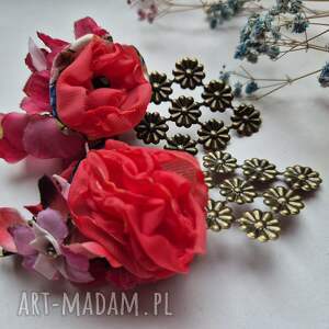 Klipsy szalone kwiatowe boho dużej lekkie box X1, et, fo, dsm