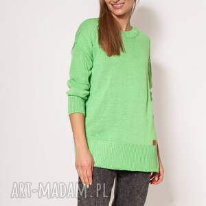 dzianinowa bluza - swe303 seledyn mkm, sweter, dzianinowy zielony