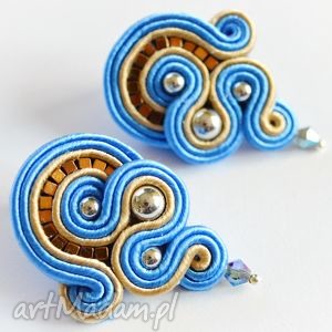 kolczyki sutasz, soutache, hematyt