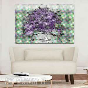 obraz na płótnie fioletowe drzewo 120x80 nowoczesny obraz na ścianę