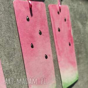 akwarela zakładka tasiemka książki owoce arbuz rękodzieło owocowy