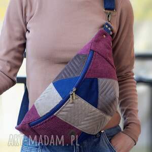 kolorowa patchworkowa damska nerka xxl mini plecak torebkonerka, nerkoplecak