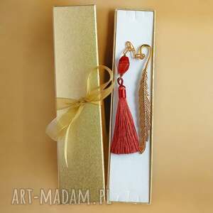 zakładka premium agat rudy - kamień równowagi do książki