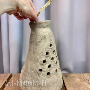 wazon ceramiczny monolit, wazonik, dekoracja rzeźba