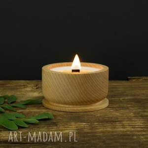 sojowa, zapachowa świeca w drewnie klonowym, drewniany knot, zero waste