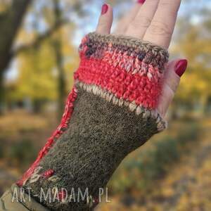 rękawiczki mitenki na dłonie prezent, szydełkiem