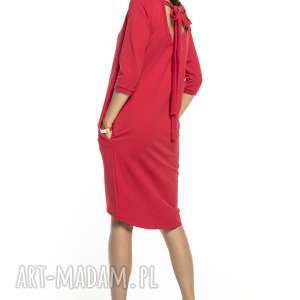 sukienki elegancka sukienka wiązana z dekoltem na plecach, t298, czerwona