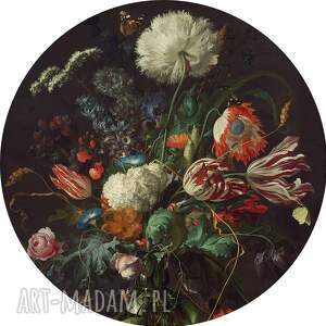samoprzylepna tapeta koło w kwiaty z barokowego obrazu rośliny, reprodukcje