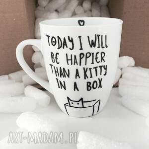 kubek be happier than kitty - Zapętlona Nitka dom kubki