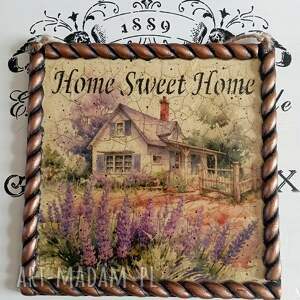 dekoracyjny obrazek decoupage w stylu prowansalskim lawenda, shabby chic