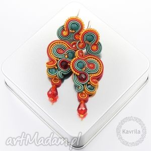 kolcyzki soutache spring red - Kavrila biżuteria kolczyki