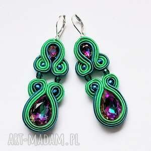 juicy grapes kolczyki sutaszowe, haft sutaszowy ręczny haft