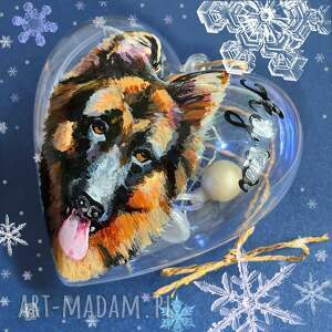 Portret na bombce, bombka, święta, pies, borzenarodzenie, choinka