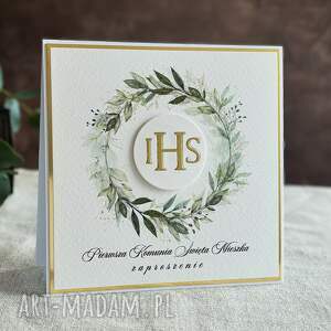 zaproszenia komunijne ręcznie robione, wzór 73 pierwsza komunia