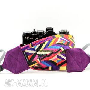 pasek do aparatu fotograficznego z kolorowej taśmy colors violet dla fotografki