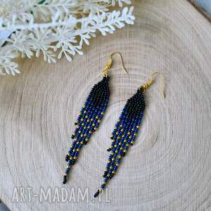 Kolczyki indiańskie z koralików, wieczorowe