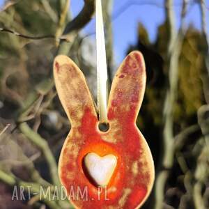 dekoracje wielkanocne zając ceramiczny zawieszka, dom, królik