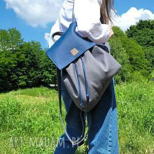handmade "nakama" plecak niebieski / tkanina z recyklingu
