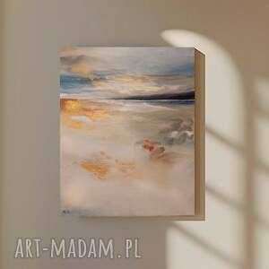 Pejzaż - obraz akrylowy 50x40 cm w złotej palecie, gotowy do powieszenia