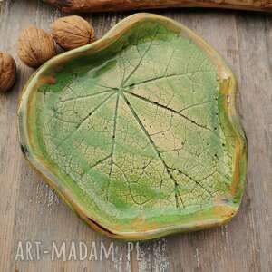 handmade ceramika ceramiczna patera liść malwy (c113)