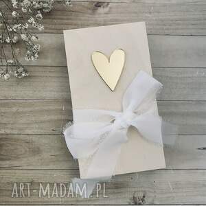 Prezent złote serduszko, pudełko slubne