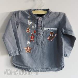 prezent na święta Ręcznie malowana koszula świąteczna dla niemowlaka
