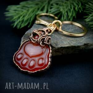 brelok z karneolem miłośników psów i kotów kluczy prezent