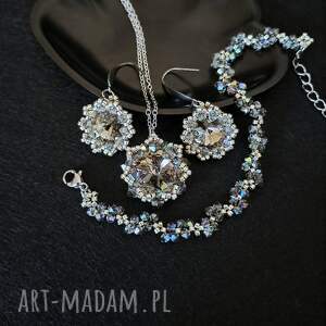 bransoletka, kolczyki i naszyjnik "black diamond" - Biżuteria komplety