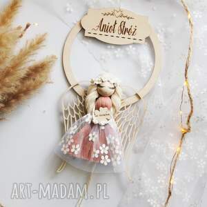 różowy anioł stróż na obręczy - szczęście pomysł prezent