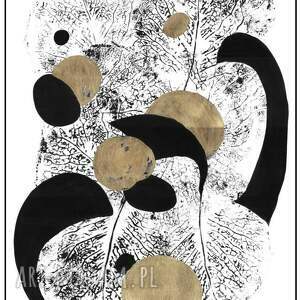 Zamówienie specjalne dla Pani Bożeny - złocona grafika „Abstrakcje natury” 50 x 70 cm (ajan art)