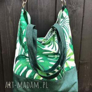 Torba na ramię XXL z printem dżungli - handmade