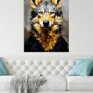 wilk wyborowy - wydruk na płótnie 50x70 cm b, zwierzęta, grafika