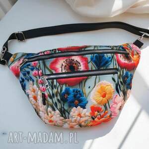 big nerka kwiaty welur, torebka przez ramię, saszetka, prezent
