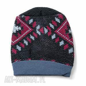Wełniana czapka Smerfetka na podszewce - handmade