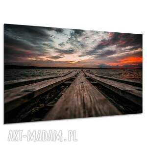 Obraz na płótnie 120x80 cm - stary pomost nad jeziorem