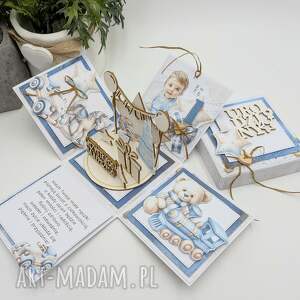 Prezent Ekskluzywny mini box 8 8x8 cm z okazji pierwszych urodzin